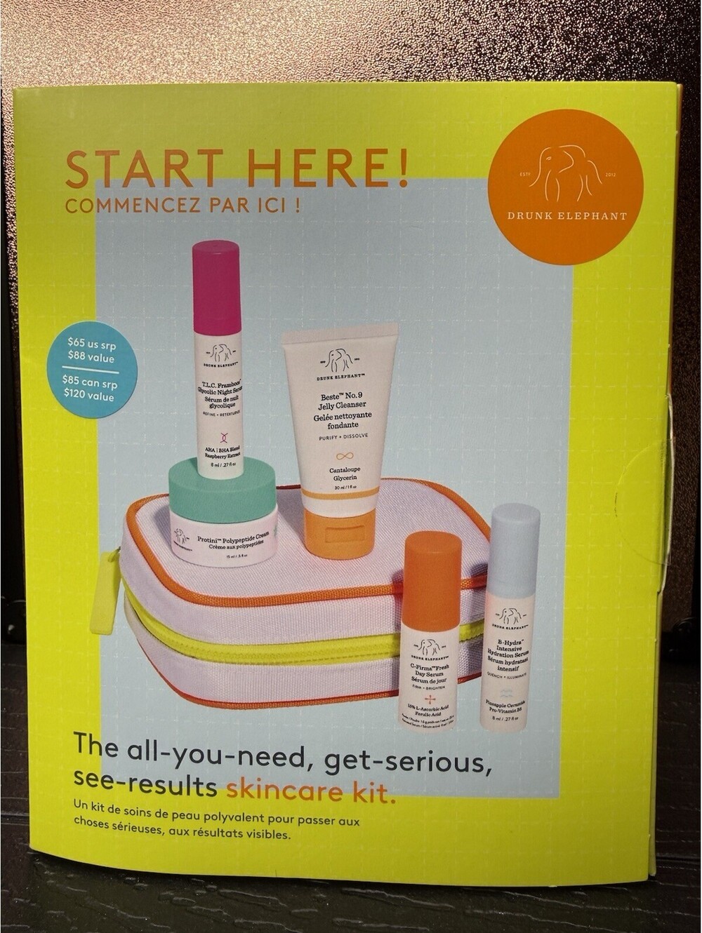 Drunk Elephant The Littles 8.0 Skincare Travel Kit 5-Piece Set with Bag BNIB